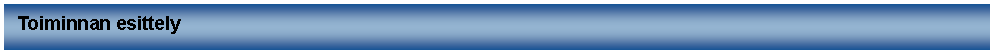 Text Box: Toiminnan esittely